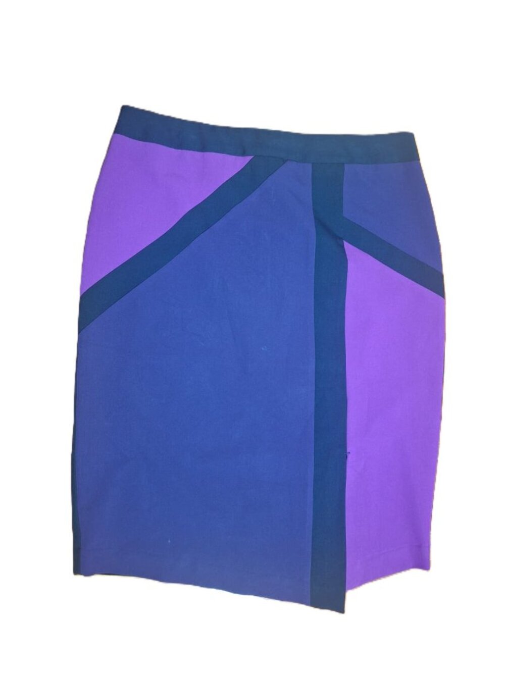 Worthington Color Block Pencil Skirt, Purple and Black, Size 14